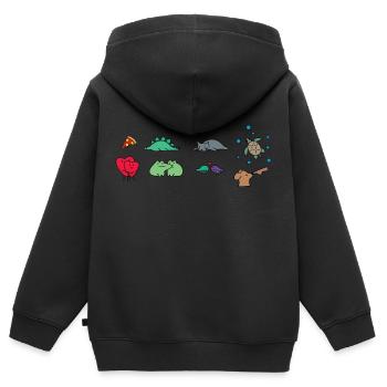 Bande dessinée d’animaux - Sweat Premium à capuche zippé enfant bio - noir - Dos - AI Model Kid Male (0cm)