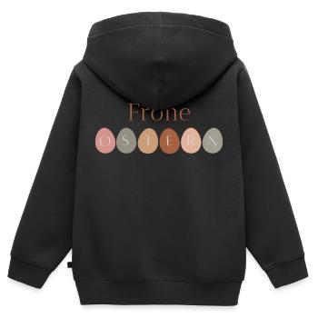 Frohe Ostern - Kinder Premium Organic Zip Hoodie - Schwarz - Hinten - AI Model Kid Male (0cm)