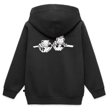 hand drawn frogs on a branch - Kids Premium Organic Zip-up Hoodie - black - Back - AI Model Kid Male (0cm)