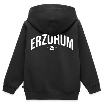 Erzurum 25 Türkei Turkiye Geschenk Urlaub TR Türk - Kinder Premium Organic Zip Hoodie - Schwarz - Hinten - AI Model Kid Male (0cm)