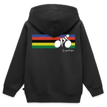 Weltmeister im Radfahren #2 - Kinder Premium Organic Zip Hoodie - Schwarz - Hinten - AI Model Kid Male (0cm)