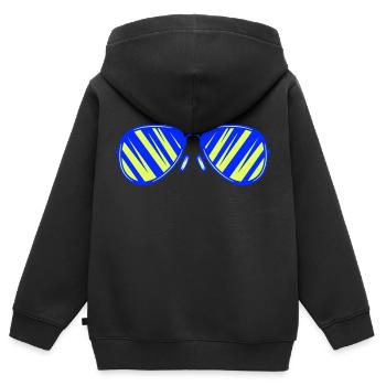 sonnenbrille - Kinder Premium Organic Zip Hoodie - Schwarz - Hinten - AI Model Kid Male (0cm)