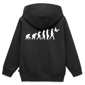 Butterfly Insect Evolution of humans Animals - Kids Premium Organic Zip-up Hoodie - black - Back - AI Model Kid Male (0cm)
