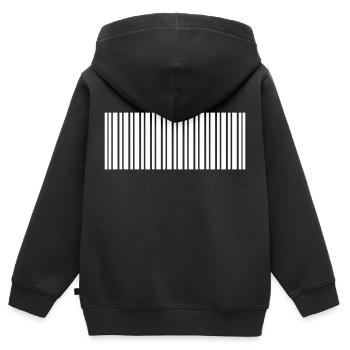 Barcode - Kinder Premium Organic Zip Hoodie - Schwarz - Hinten - AI Model Kid Male (0cm)