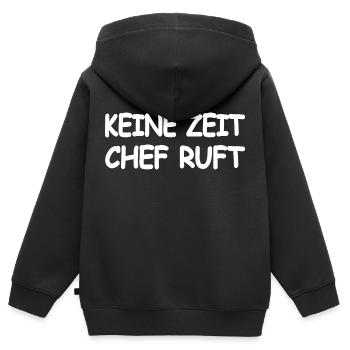 Chef - Kinder Premium Organic Zip Hoodie - Schwarz - Hinten - AI Model Kid Male (0cm)