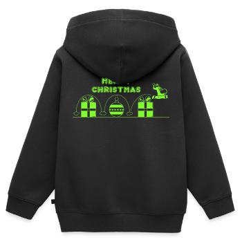 Weihnachtsmann, Videospiel - Kinder Premium Organic Zip Hoodie - Schwarz - Hinten - AI Model Kid Male (0cm)