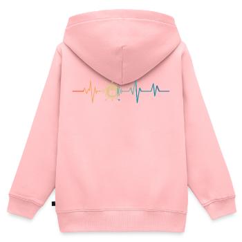 Retro Heartbeat Cybersicherheit - Kinder Premium Organic Zip Hoodie - Rosa - Hinten - AI Model Kid Female (0cm)