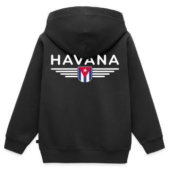 Havanna Style – Perfekt für Fans - Kinder Premium Organic Zip Hoodie - Schwarz - Hinten - AI Model Kid Male (0cm)
