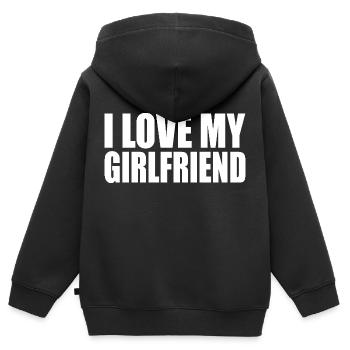 I love my girlfriend - Kinder Premium Organic Zip Hoodie - Schwarz - Hinten - AI Model Kid Male (0cm)