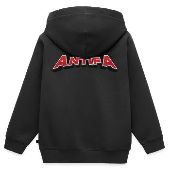 ANTIFA Streetwear - Sweat Premium à capuche zippé enfant bio - noir - Dos - AI Model Kid Male (0cm)