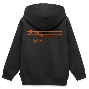 Des basst scho...! - Kinder Premium Organic Zip Hoodie - Schwarz - Hinten - AI Model Kid Male (0cm)