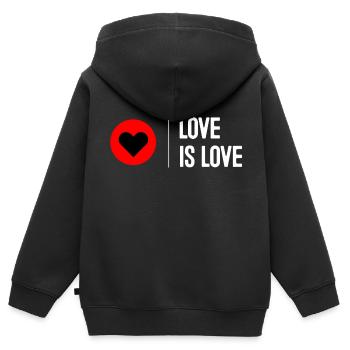 Love is Love - Kinder Premium Organic Zip Hoodie - Schwarz - Hinten - AI Model Kid Male (0cm)