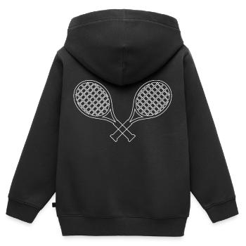 raquette de tennis - Sweat Premium à capuche zippé enfant bio - noir - Dos - AI Model Kid Male (0cm)