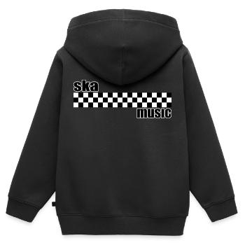 ska music - Sweat Premium à capuche zippé enfant bio - noir - Dos - AI Model Kid Male (0cm)