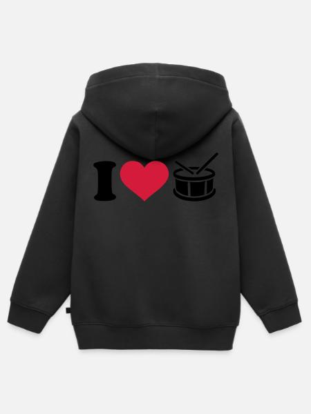 Trommel - Kinder Premium Organic Zip Hoodie - Schwarz