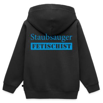 Staubsauger Fetischist - Kinder Premium Organic Zip Hoodie - Schwarz - Hinten - AI Model Kid Male (0cm)