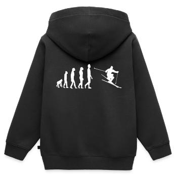 Ski Evolution Ski - Sweat Premium à capuche zippé enfant bio - noir - Dos - AI Model Kid Male (0cm)