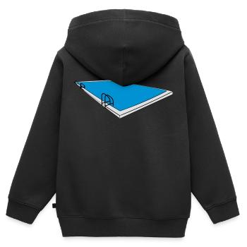 piscine - Sweat Premium à capuche zippé enfant bio - noir - Dos - AI Model Kid Male (0cm)