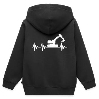 Travailleur de la construction de l'excavatrice - Sweat Premium à capuche zippé enfant bio - noir - Dos - AI Model Kid Male (0cm)