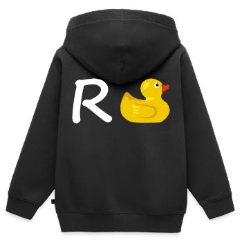 Rente Ente Ruhestand Mitarbeiter Geschenk Abschied - Kinder Premium Organic Zip Hoodie - Schwarz - Hinten - AI Model Kid Male (0cm)