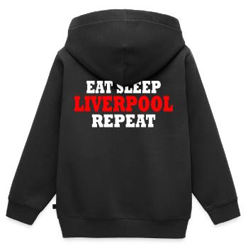 Liverpool - Sweat Premium à capuche zippé enfant bio - noir - Dos - AI Model Kid Male (0cm)