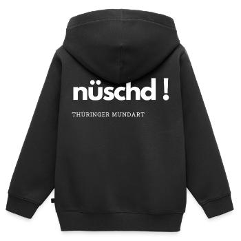 Thüringer Mundart 34 - Kinder Premium Organic Zip Hoodie - Schwarz - Hinten - AI Model Kid Male (0cm)