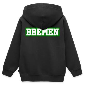 Brême - Germany - Hansestadt - Allemagne - Sweat Premium à capuche zippé enfant bio - noir - Dos - AI Model Kid Male (0cm)