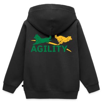 AGILITY - Sweat Premium à capuche zippé enfant bio - noir - Dos - AI Model Kid Male (0cm)