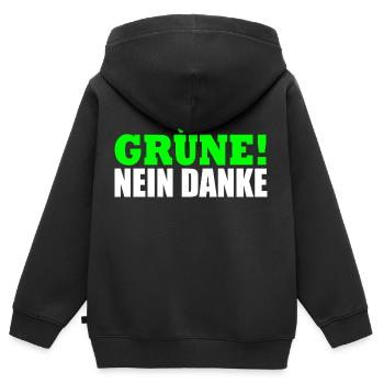 Grüne Nein Danke - Kinder Premium Organic Zip Hoodie - Schwarz - Hinten - AI Model Kid Male (0cm)