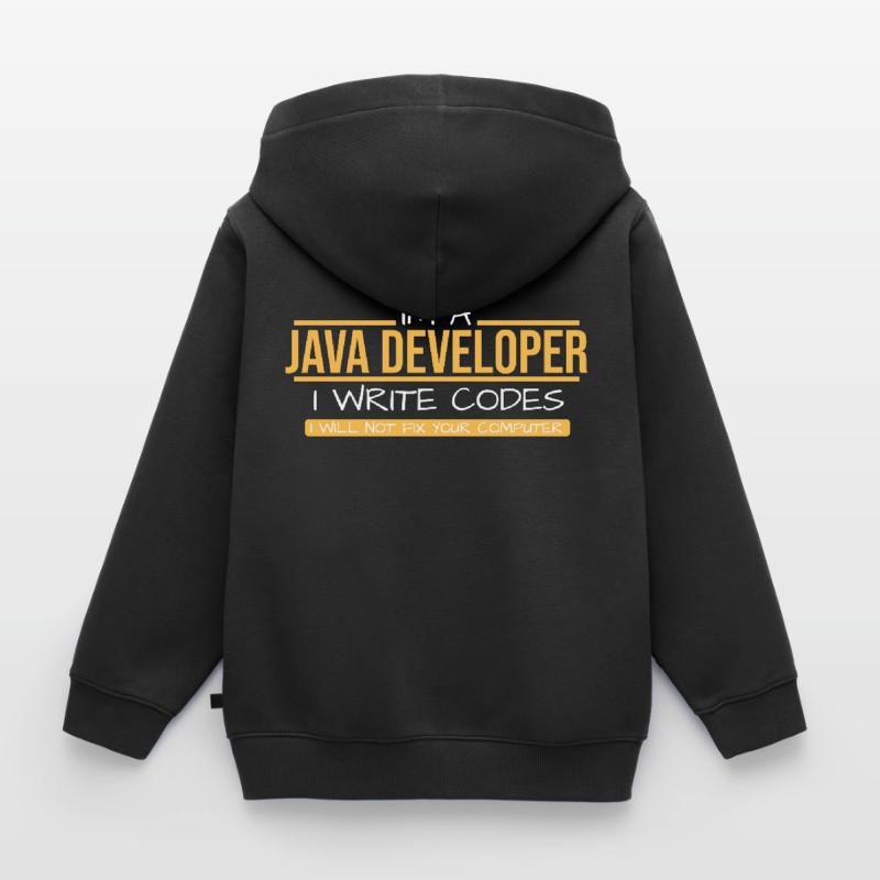 Java Developer Kids Premium Organic Zip-up Hoodie