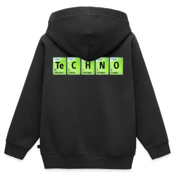 Periodensystem Carbon Nitrogen Oxygen TeCHNO grün - Kinder Premium Organic Zip Hoodie - Schwarz - Hinten - AI Model Kid Male (0cm)