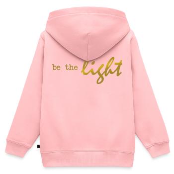 Sei das Licht - Christian Clothing - Kinder Premium Organic Zip Hoodie - Rosa - Hinten - AI Model Kid Female (0cm)