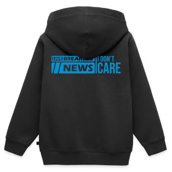 Breaking news don't care - Kinder Premium Organic Zip Hoodie - Schwarz - Hinten - AI Model Kid Male (0cm)