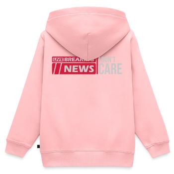 Breaking news don't care - Kids Premium Organic Zip-up Hoodie - rose - Back - AI Model Kid Female (0cm)