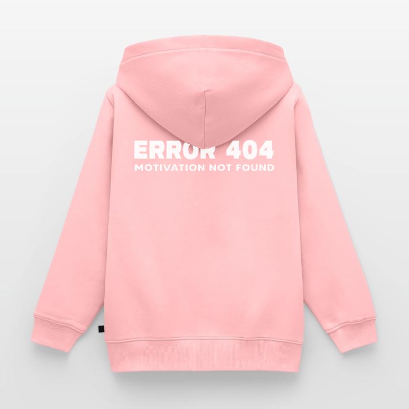 nerd coder server download error 404 Kids Premium Organic Zip-up Hoodie
