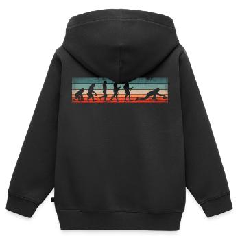 Curling Player for a Curler Evolution - Kinder Premium Organic Zip Hoodie - Schwarz - Hinten - AI Model Kid Male (0cm)