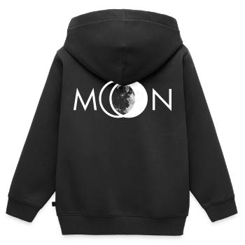 Lune - Sweat Premium à capuche zippé enfant bio - noir - Dos - AI Model Kid Male (0cm)