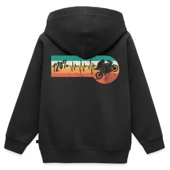 Motorrad Herzschlag Motorradfahrer Rennmaschine - Kinder Premium Organic Zip Hoodie - Schwarz - Hinten - AI Model Kid Male (0cm)
