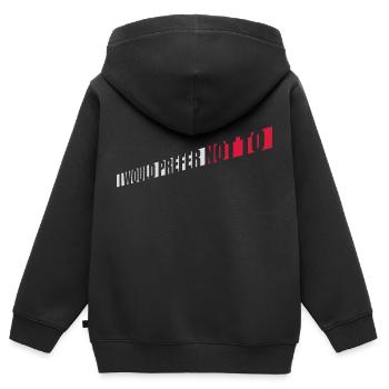Je préfère ne pas - Sweat Premium à capuche zippé enfant bio - noir - Dos - AI Model Kid Male (0cm)