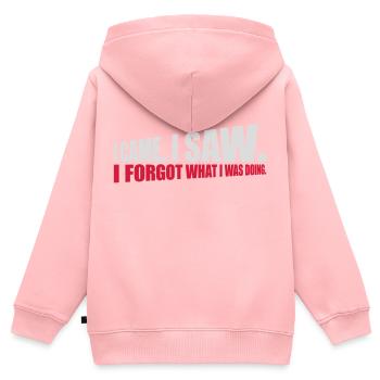 I came saw forget - Kinder Premium Organic Zip Hoodie - Rosa - Hinten - AI Model Kid Female (0cm)
