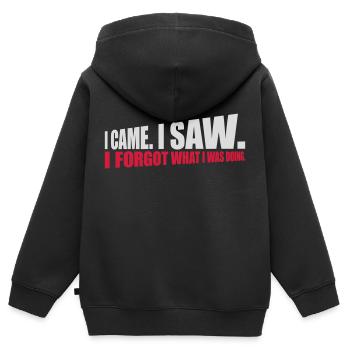 Je suis venu voir oublier - Sweat Premium à capuche zippé enfant bio - noir - Dos - AI Model Kid Male (0cm)