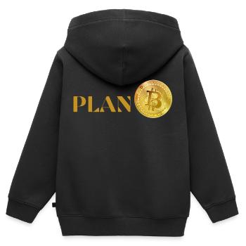 PLAN B - Kinder Premium Organic Zip Hoodie - Schwarz - Hinten - AI Model Kid Male (0cm)