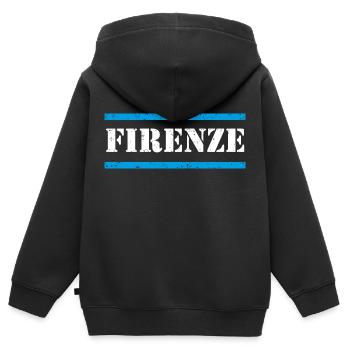 Florenz - Kinder Premium Organic Zip Hoodie - Schwarz - Hinten - AI Model Kid Male (0cm)