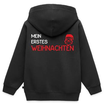 Mein erstes Weihnachten - Kinder Premium Organic Zip Hoodie - Schwarz - Hinten - AI Model Kid Male (0cm)