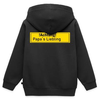 Papas Liebling Lieblinge Geschenk Geschenkidee Dad - Kinder Premium Organic Zip Hoodie - Schwarz - Hinten - AI Model Kid Male (0cm)
