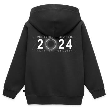 Sonnenfinsternis Pappel Bluff Missouri April 8 2024 - Kinder Premium Organic Zip Hoodie - Schwarz - Hinten - AI Model Kid Male (0cm)