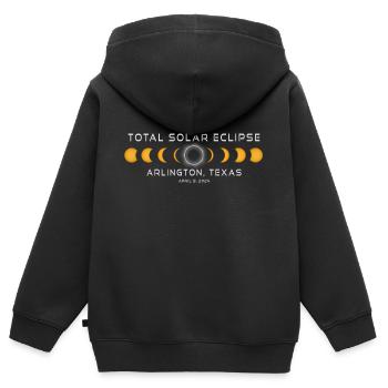 Arlington Texas Sonnenfinsternis 2024 April 8 - Kinder Premium Organic Zip Hoodie - Schwarz - Hinten - AI Model Kid Male (0cm)