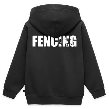 Fechten Kampfsport fencing - Kinder Premium Organic Zip Hoodie - Schwarz - Hinten - AI Model Kid Male (0cm)