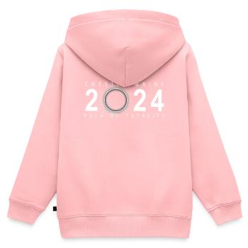 Sonnenfinsternis, Chester, Maine, 8. April 2024 - Kinder Premium Organic Zip Hoodie - Rosa - Hinten - AI Model Kid Female (0cm)