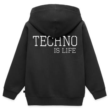 Techno ist Leben - Kinder Premium Organic Zip Hoodie - Schwarz - Hinten - AI Model Kid Male (0cm)